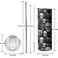 thumbnail image 5 of Skull Tumbler 20 oz Travel Skull Coffee Mug Skull Mug Stainless Steel Insulated Skinny Tumblers with Lid and Straw Skull Lover Gifts for Women, 5 of 6