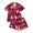 34-Red, variant on jiaxiM Night Pajamas, Summer Sleep Set, Halloween Pajamas for Women Breathable Notch Collar Allover Cartoon Print Loose Casual Indoor Pjs