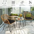 thumbnail image 4 of Canddidliike 3 Pieces Rattan Furniture Set, Outdoor Patio Furniture Set with Cushioned Chair Table-Black, 4 of 8