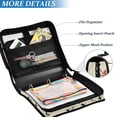 thumbnail image 3 of FORMRS Zipper Binder with Shoulder Strap 1.5-inch Ring 500 Sheet Capacity File Bag, Beige Leaves Plaid, 3 of 5
