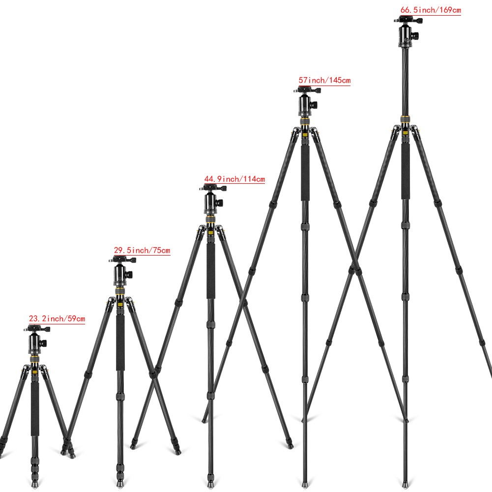 Neewer Carbon Fiber 66 inches/168 centimeters Tripod Monopod with 360