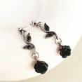 thumbnail image 2 of Gothic Black Rose Earrings Victorian Style Witch Jewelry Romantic Dark Aesthetic, 2 of 4