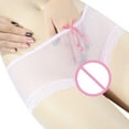 thumbnail image 2 of Gibobby Ropa interior bikini elástica para mujer Ropa interior algodón lana recortada encaje cintura sin rastro transparente para mujer （Rosa， L), 2 of 4
