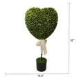 thumbnail image 2 of 32 Inch Boxwood Heart Topiary with White Bow, Valentine’s Day Decor, 2 of 9