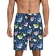 thumbnail image 1 of Balery Colorful Cartoon Shark Pantalones cortos de pijama de punto de algodón para hombre con cinturilla y bolsillos-Large, 1 of 6