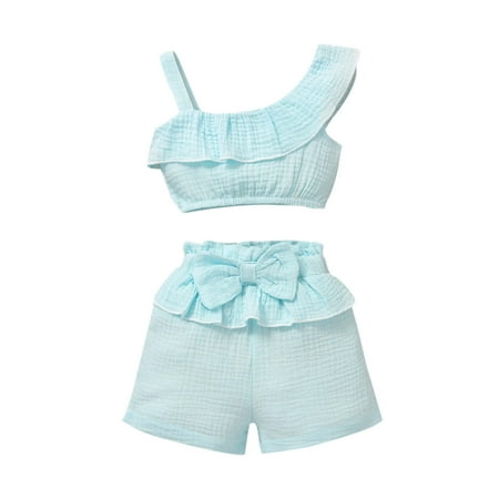 

XINSHIDE Baby Girl Clothes Outfits Cotton Solid Color Casual 2Pcs Set Baby Clothing