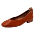 thumbnail image 2 of Viluyesy Womens Loafers Square Toe Faux Leather Slip On Arch Support Casual Work Cushioned Low Block Heel Shoes Wine Size US5, 2 of 7