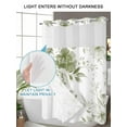 thumbnail image 4 of No Hook Cloth Fabric Shower Curtain with Snap in Liner, Sage Green Flower Waterproof Shower Curtains Set with See Through Top Window, Watercolor Gradient Retro Floral Bath Curtains Shower 72"x78", 4 of 6