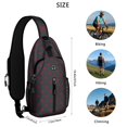 thumbnail image 5 of Sling Backpack,Green and Red Christmas Plaid Pattern Crossbody Bag with Water Bottle Holder,Waterproof Sling Bag for Men/Women with Chest Phone Holder for Hiking,Travel, 5 of 6