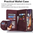 thumbnail image 4 of Samsung Galaxy Note 20 Ultra Wallet Case for Women Men with Card Holder, Samsung Note 20 Ultra Crossbody Phone Cases with Strap Lanyard, Zipper Pocket PU Leather Kickstand Purse,6.9" Burgundy, 4 of 14