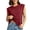 Wine, variant on Axiiglly Plus Size Blouses for Women, Short Sleeves Solid Color Crew Neck Lightweight Summer Outdoor Tops, S-3XL