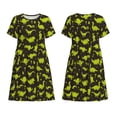 thumbnail image 3 of Bixox Robe d'Été à Manches Courtes pour Femmes Robe Ample Longueur Genou avec Poches-Dinosaures Mignons (2), 3 of 7