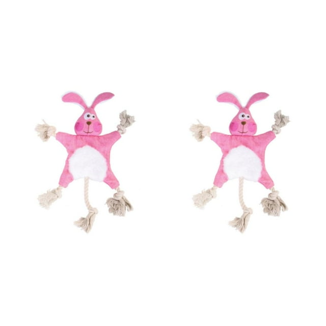 jesticaly Easy To Clean Plush Dog Toy Made Of Durable Polyester Made Of Polyester Squeaky Dog Soft Toy Pet Toy rabbit 2Set