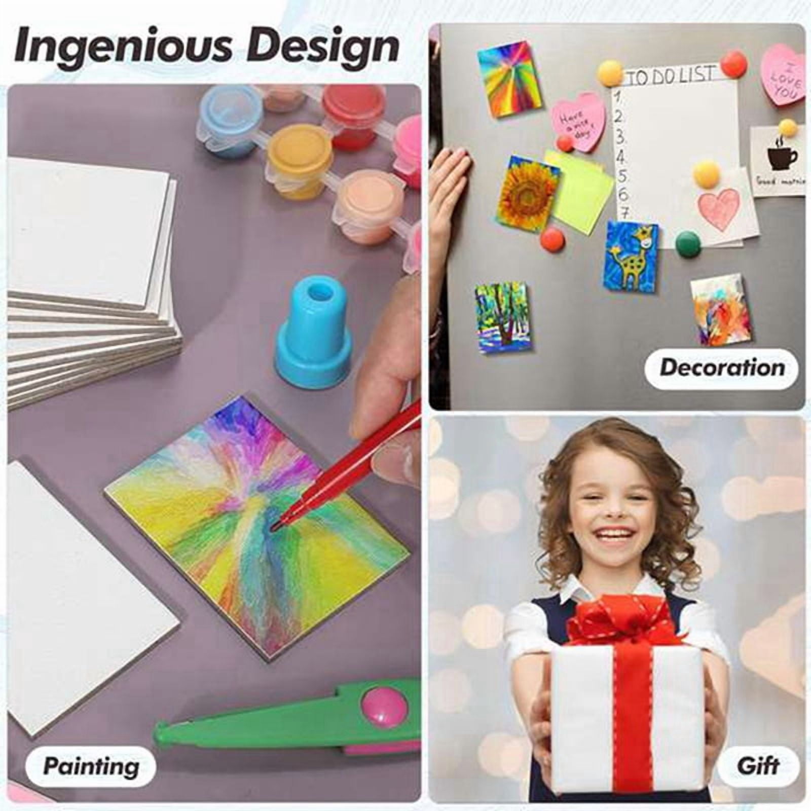 250 Pcs Magnetic Painting Canvas Panel Magnetic Mini Canvas Boards Canvas Blank Canvases for Painting Art Gift DIY Decor