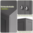 thumbnail image 4 of Bathroom Storage Floor Cabinet Organizer with Adjustable Shelf 4 Magnetic Doors 43" Wooden Pantry Cabinet Freestanding for Kitchen Living Room Small Spaces,Gray, 4 of 8