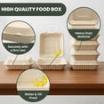 thumbnail image 4 of FPN Compostable Takeout Boxes 9x9 – 150 Pack Heavy-Duty Clamshell To Go Containers | Biodegradable Disposable Food Containers for Restaurants, Catering, Meal Prep & Microwave Safe Use, 4 of 9