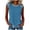 Blue, variant on Cap Sleeve Shirts for Womens Summer Trendy Top Loose Textured Fashion Tunics Crewneck Blouse