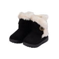 thumbnail image 5 of Frontwalk Kids Warm Ankle Booties Plush Collar Snow Boots Button Winter Boot Cold Weather Fuzzy Bootie Boys Mid Calf Outdoor Shoes Black 10toddlers, 5 of 5