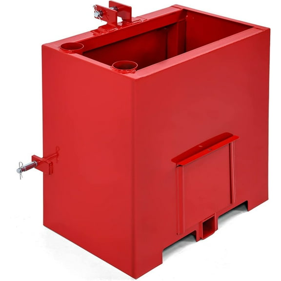 EastVita 3 Point Ballast Box, 800lbs Capacity, Standard 2 inch Hitch Receiver, with 5cu.ft Volume, Heavy Duty Steel, Fits Category 1 Tractor Attachment