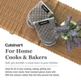 thumbnail image 3 of Cuisinart Quilted Mini Kitchen Oven Mitts/Gloves w/Silicone for Easy Gripping, Heat Resistant up to 500 degrees F- Drizzle Grey w/Blue Stripes, 3 of 7
