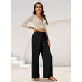 thumbnail image 3 of Pantalón Palazzo FireSwan de pierna ancha con cordón, negro, 3 of 5