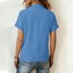 thumbnail image 4 of Tops de Manga Larga de Encaje para las Mujeres Más Tamaño Botón Cuello en V Color Sólido Suave Y Transpirable Blusa para Uso Diario Informal, 4 of 9