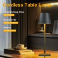 thumbnail image 3 of 2 Pack Rechargeable Table Lamp - Cordless LED Lamp with 6000mAh Battery Operated LED Desk Lamp, Portable Table Light Outdoor for Dinner Patio Restaurant Bar Bedroom Coffee Shop Night Light(Black), 3 of 8