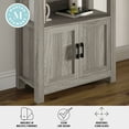 thumbnail image 5 of Martha Stewart Hutton Four Tier Shaker Style Bookcase with Storage Cabinet in Gray Washed Wood with Oil Rubbed Bronze Hardware, 5 of 16