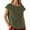 Green, variant on MIXUE Boho Tops For Women Summer Solid Color Round Neck Short Sleeve Loose Casual Pullover Shirts For Women Tee Shirts Daily-Wear,Green,XXL