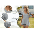 thumbnail image 4 of Womens Summer Tops Ruffle Short Sleeve V Neck T-Shirts Casual Loose Fit, 4 of 6