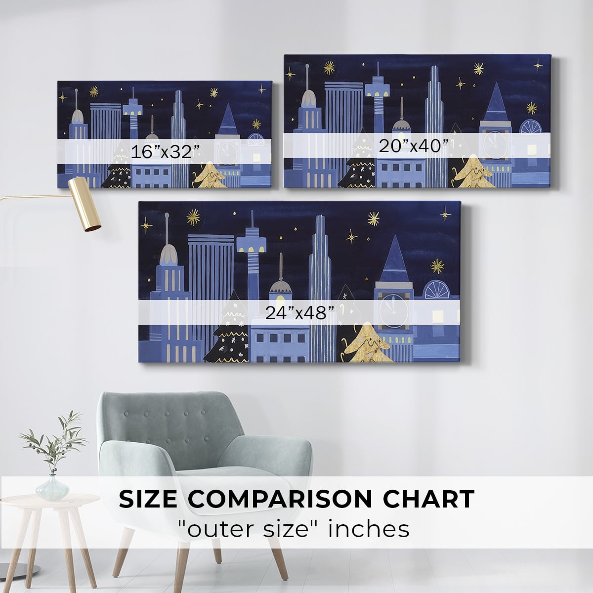 Holiday Night Collection D- Gallery Wrapped Canvas