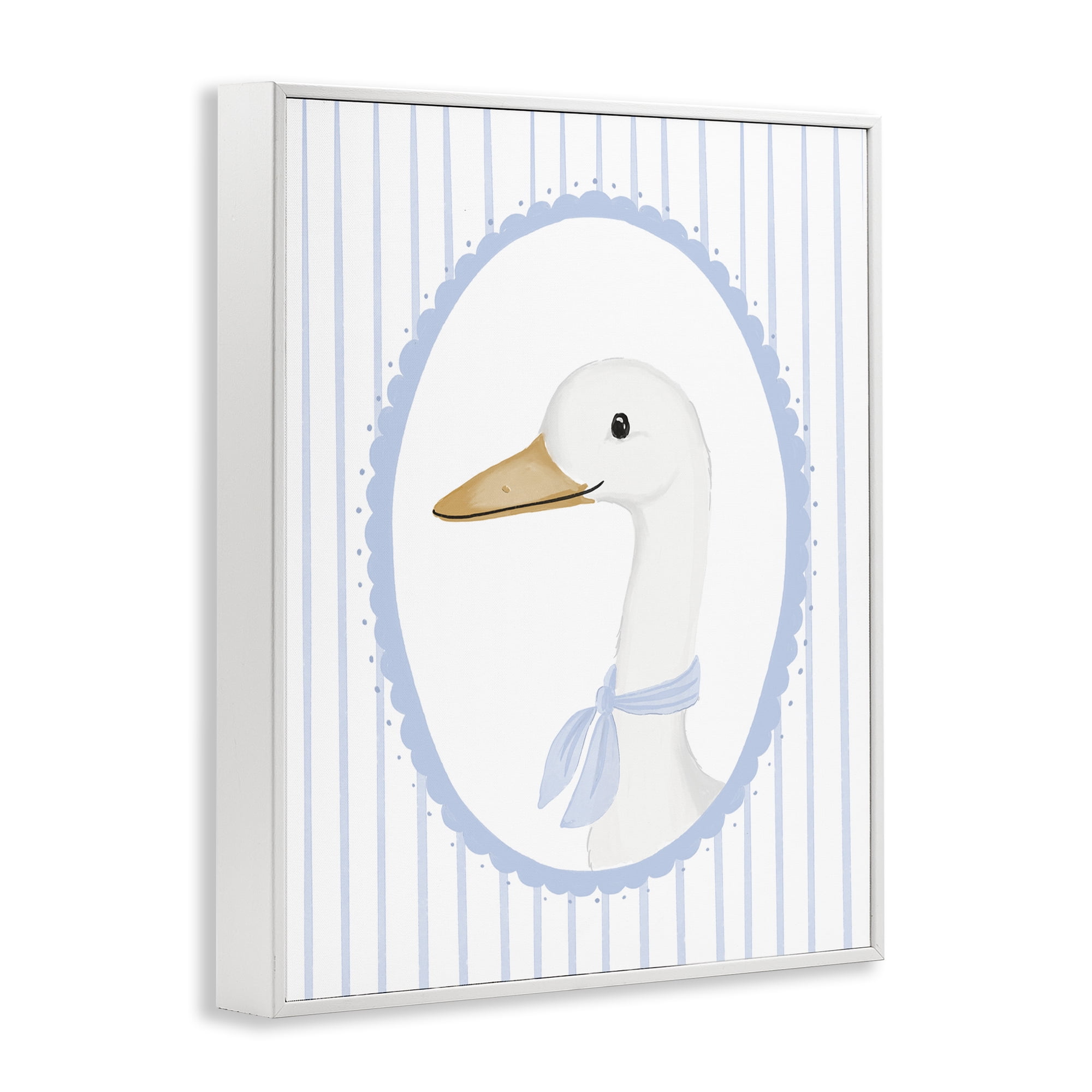 Stupell Industries Dainty Bordered Duck White Framed Giclee Art, design by Cherrywood Lane