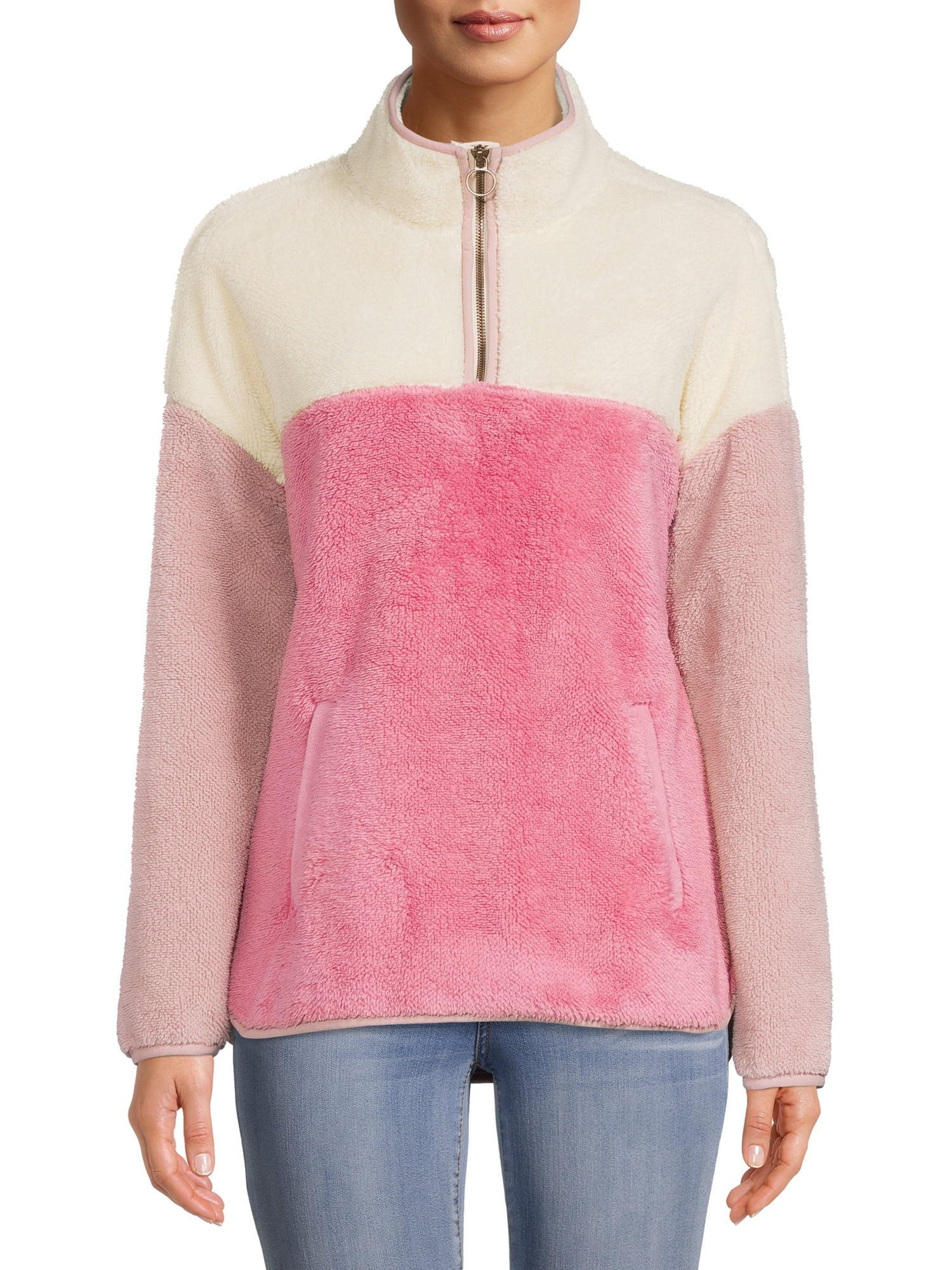 Faux Sherpa Quarter Zip Pullover 