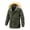 Green, variant on Lovskoo 2024 Mens Winter Coats Fuzzy Fleece Lined Quilted Parka Jacket Long Sleeve Cargo Jacket Thick Warm Detachable Hood Cotton Work Coat Khaki