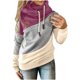 thumbnail image 1 of Sudadera con capucha para mujer, estilo informal, con cuello vuelto, manga larga, con bloques de color, suéteres, tops de otoño, 1 of 5