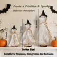 thumbnail image 2 of 3-Piece White Primitive Halloween Ghost Decor Set, Vintage Standing Ghosts on Wooden Base with Witch Hats, Spooky Indoor Table Centerpiece & Mantel Decoration, 2 of 9