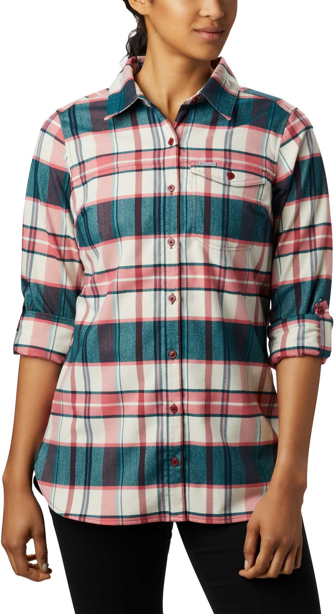 Columbia - Columbia Women's Silver Ridge 2.0 Flannel Tunic Button Down Shirt - Walmart.com 