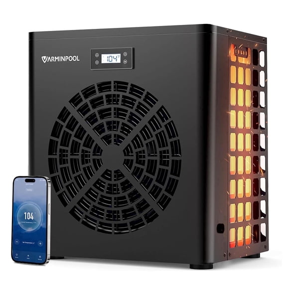 Swimming Pool Heater, Pool Heat Pump for Above Ground Pools up to 5400 Gallons, WiFi Control Smart App, 120V Electric Pool Heater