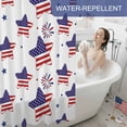 thumbnail image 6 of Shower Curtain, 72" x 84", 4th of July American Flag Star Fireworks Independence DayWaterproof Bathroom Curtain Washable Shower Curtain Set with 12 Hooks, 6 of 9