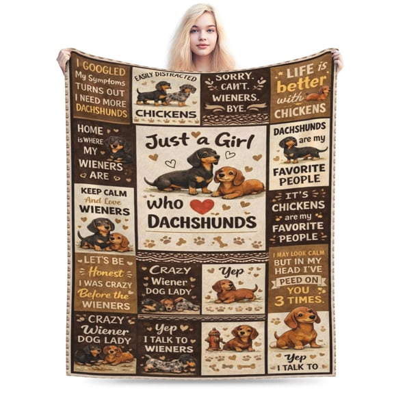 Dachshund Lover Blanket Gift Throw Blanket Cute Wiener Dog Pattern Blanket Cozy Soft Home Decor Gift for Dachshund Lovers 50x40