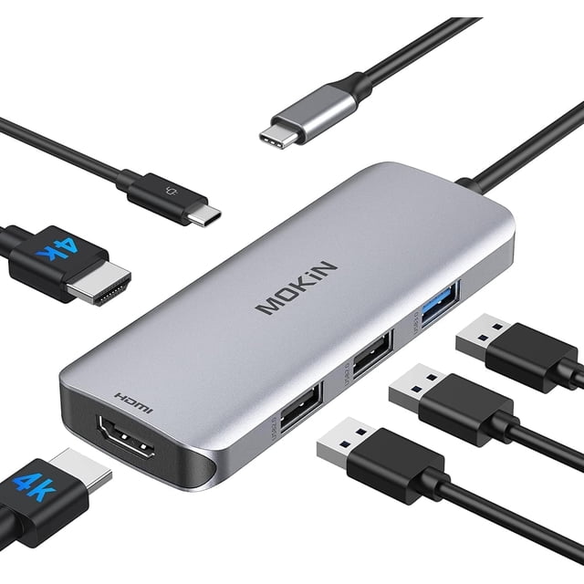 Adaptador de estación de acoplamiento USB C a HDMI dual MOKin para Windows