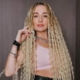 thumbnail image 5 of Bright Blonde Wig Deep Wavy Braided Hair Extensions High Temperature Silk Boho Knotless Braids for Women, 5 of 8