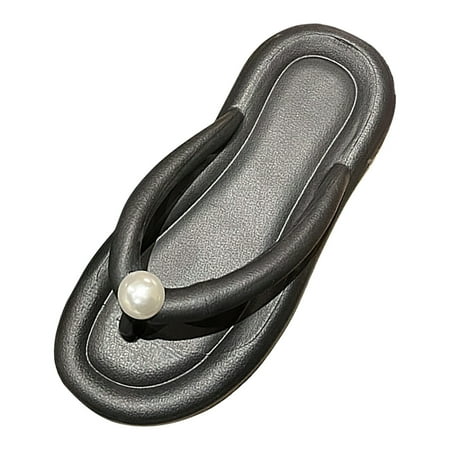 

Quealent Adult Women Shoes Cowboys Slippers for Women 2023 New Candy Colored Pearl Herringbone Slippers for Ladies Slippers for Women Open Toe Black 7.5