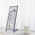 thumbnail image 2 of 6 Tier Brochure Display Stand with 6 Pockets Shelves, Metal Mesh Floor-Standing Book Magazine Rack Organizer with Wheels for Living Room Office Retail Store 18.7*15.7*52.3 inch Black, 2 of 7