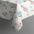 thumbnail image 5 of Princess Unicorn Flower Pattern Square Tablecloth,Waterproof Square Table Cover,Wipeable Spillproof Washable Table Cover for Home Kitchen Party Decor 52"x52"(132x132cm), 5 of 6