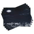 thumbnail image 1 of Ambesonne Night Place Mats Set of 4, Dark Night White Daisies, Standard Size, Dark Blue White, 1 of 6