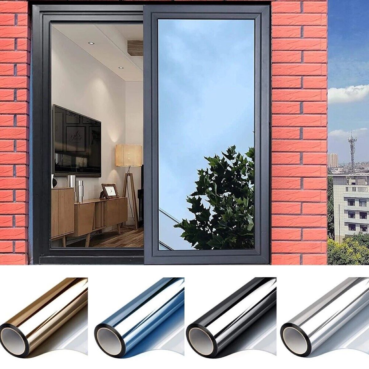 WSYW 23.6x78.7 inch One Way Privacy Window Mirror Film Sticker