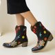 thumbnail image 5 of NECHOLOGY Botas Mujer Adulto Femenino Zapatos Botines para mujer Botines de mujer Punta estrecha Vintage Flor bordada Botas de mujer Baile de fiesta Botas occidentales (Black, 7.5), 5 of 6