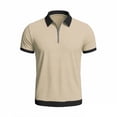 thumbnail image 4 of snilers Mens Waffle Shirts Quarter Zip Short Sleeve Casual Slim Fit Textured Golf Shirt Summer Athletic Gym Workout T-Shirts S-3XL, 4 of 5