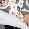 thumbnail image 3 of Oversized Wearable Blanket Hoodie,Bulldog Dog and Love Heart Sherpa Blanket Hoodie with Super Pockets,Super Warm Fuzzy Pullover for Women & Men, 3 of 6